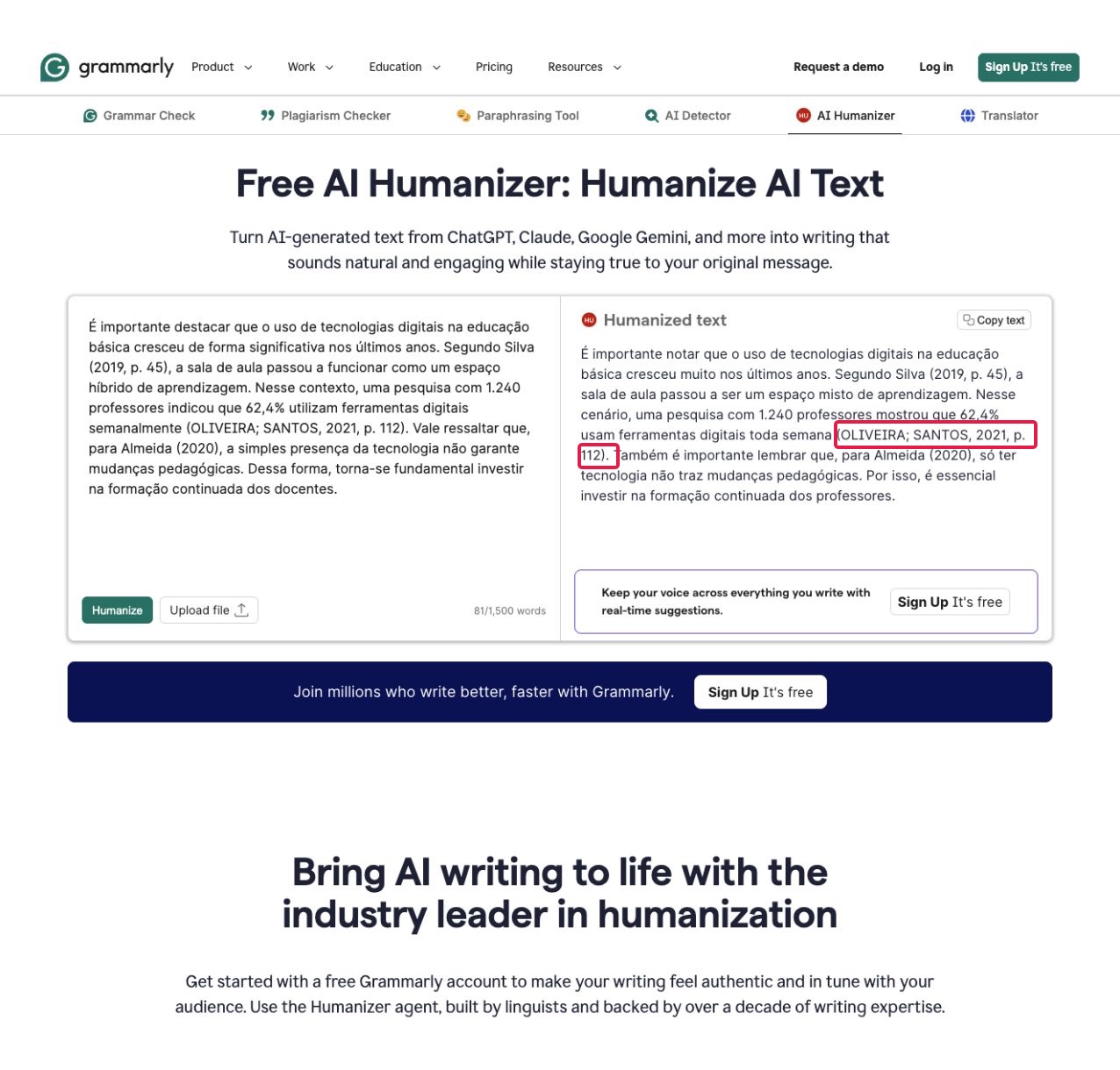 Melhor humanizador de texto pra TCC: teste